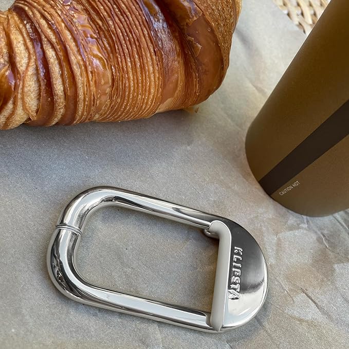 KLIPSTA FLIP Bag Hook - Newly Redesigned. Portable Purse Hanger for Table with Magnetic Closure - Now Holds up to 50 lbs. (Silver)