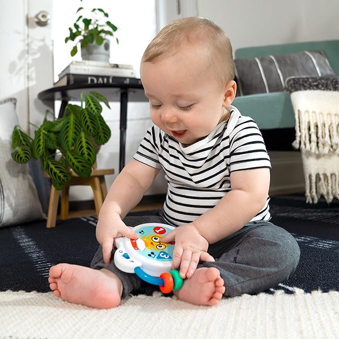 Baby Einstein Tiny Tempo Musical Toy Drum, Ages 3+ Months, Bead Chaser