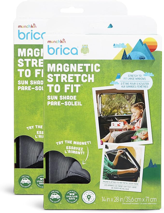 Munchkin® Brica® Magnetic Stretch to Fit™ Sun Shade,Black,(Pack of 12)