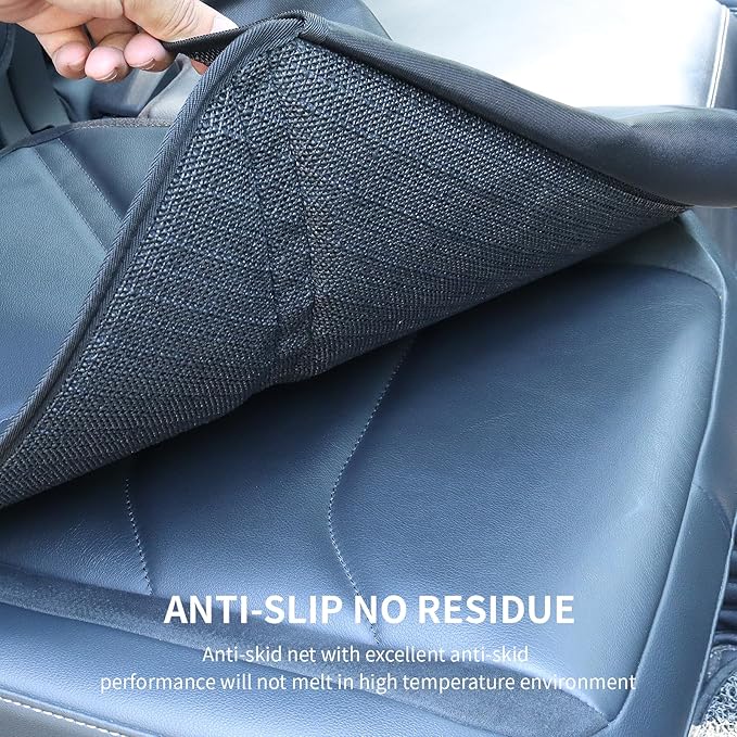 Viaviat Car Seat Protector Leather Waterproof Child Safety Seat Protector Cover with Thick Pad and 2 Large Pockets Durable Kick Mat for All Auto Seat (Black)