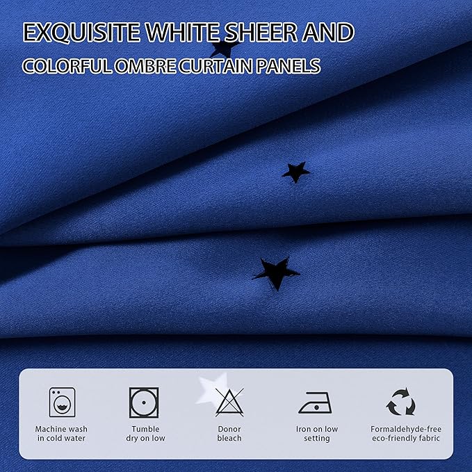 XiDi Black Out Curtains for Bedroom, Double Layer Unicorn Curtains for Kids Room, Girls Bedroom, Living Room - 84 Inches Long 2 Panel