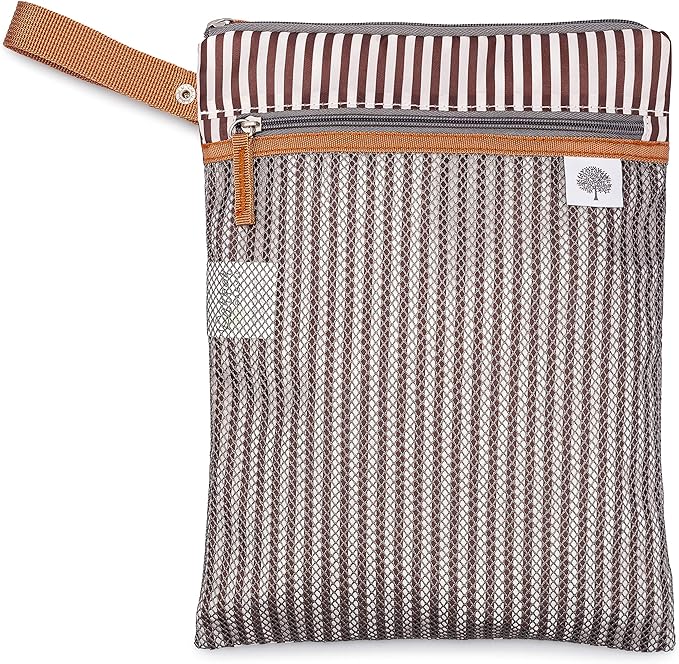 Parker Baby Cloth Diaper Wet Dry Bag - Waterproof Reusable Diaper Bag Accessory with Mesh Organizer and Zippered Pocket for Soiled or Wet Clothes, Diapers, Wipes, Swimsuits