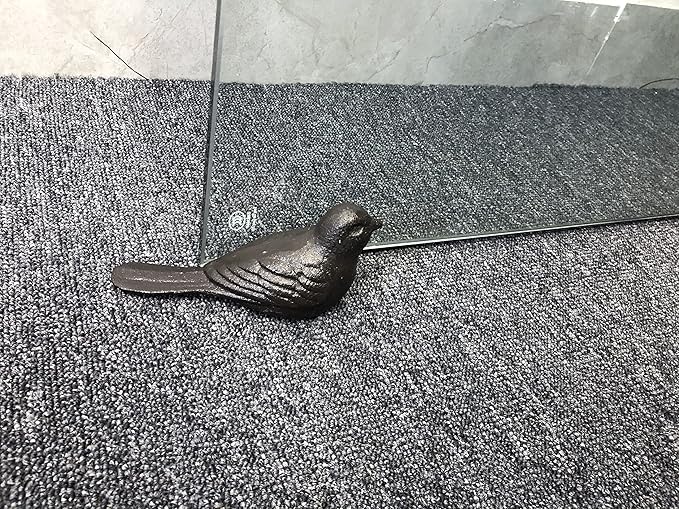 Door Stoppers Floor Decorative Door Stop, Antique Cast Iron Door Stops, Cute Bird Door Stopper Wedge Heavy Duty Doorstop to Keep Door Open, Rustic Dark Brown