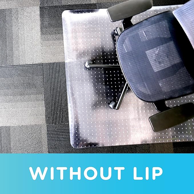 Dimex Office Chair Mat for Low‑Pile Carpet – 45" x 53" Clear Desk Floor Protector with Lip, Smooth Glide PVC for Rolling Chairs