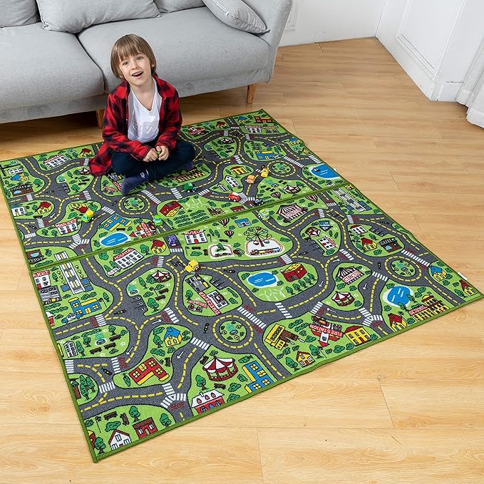 JOYIN Kids Play Rugs, Playmat City Life Carpet, Durable Carpet Playmat Rug, City Pretending Play, Toddler Rug