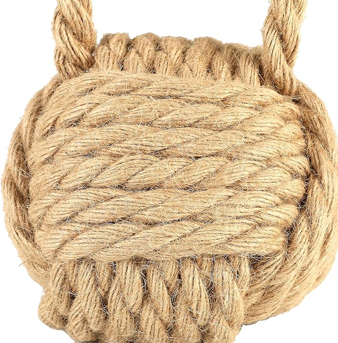 Creative Co-Op Nautical Rope Knot Decorative Cotton Door Stop, Natural